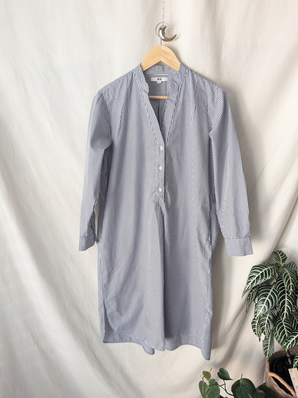 Uniqlo Blue & White Striped Shirt Dress